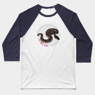 Axanthic Ball Python Floral Theme Baseball T-Shirt